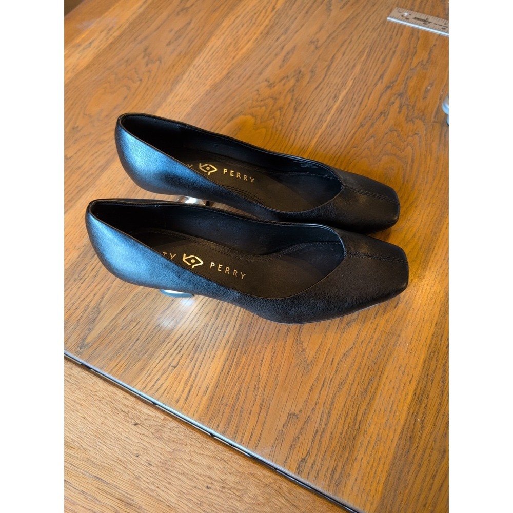 Katy Perry The Laterr Pump Black / Silver Sculpted Heel Slip On Sz 8M EUC - Picture 4 of 9